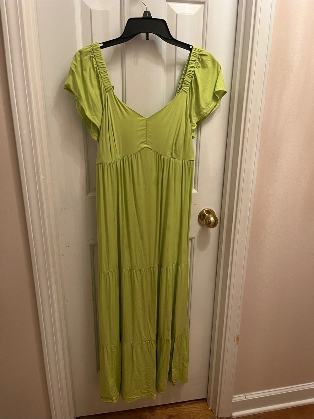 Ingrid & Isabel Bright Lime Tiered Maxi Dress